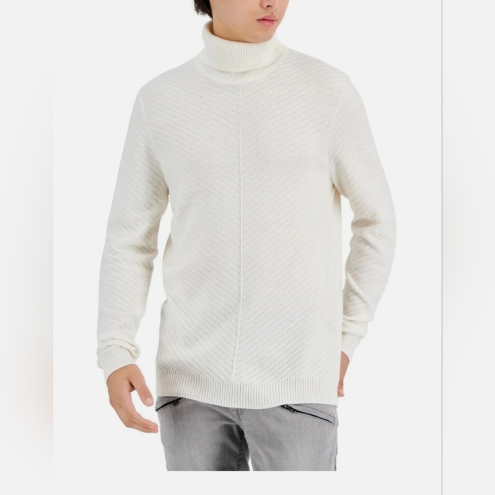 INC International Concepts Antique White Turtleneck Sweater XXL NWT BX-3171